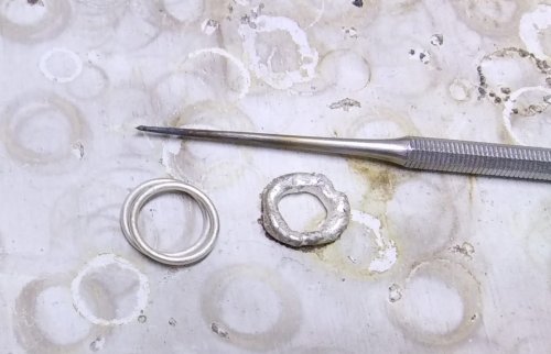 Judy Larson's Wire Links 4, 5, 6 - , Findings & Components, Toggles & Clasps, Earwire & Headpin, Butane Torch, Soldering, Solder, A solder pick can move the molten metal around a bit